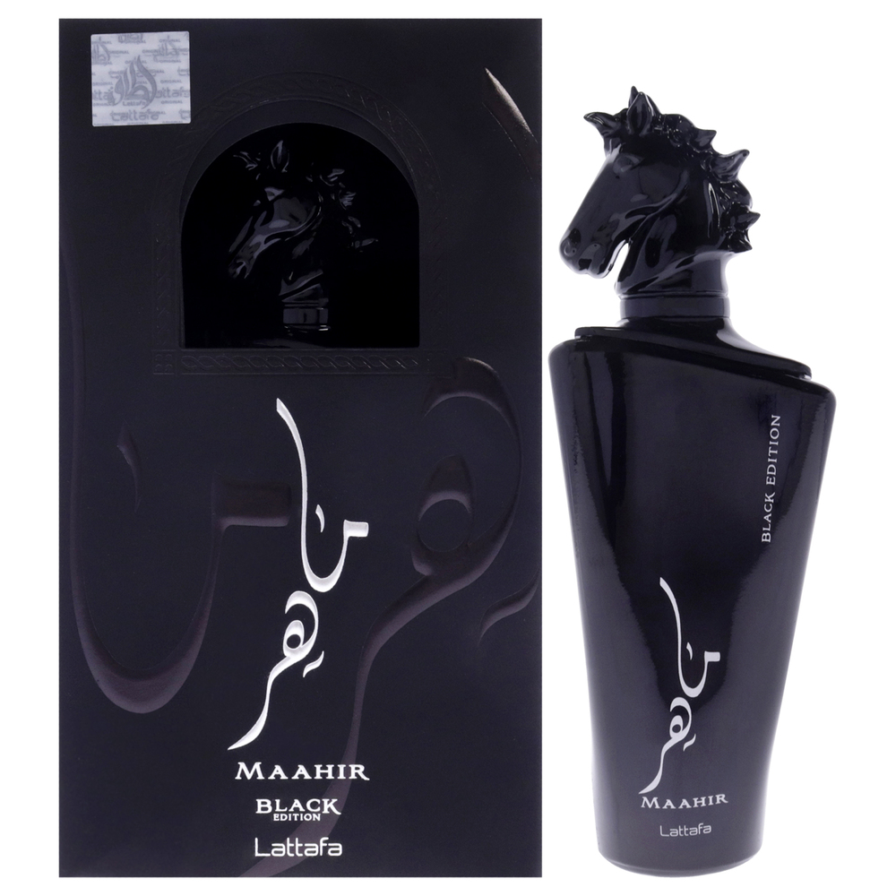 Maahir Black Edition by Lattafa for Men - 3.4 oz EDP Spray